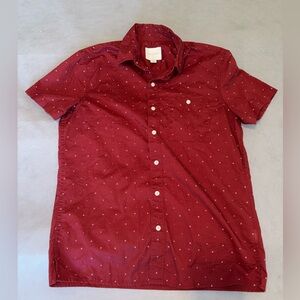 American Eagle Outfitters Red Casual Button Down Shirt